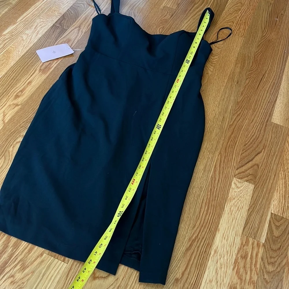 NWT BHLDN for Anthropologie Ana Crepe Dress 14 short sexy black.